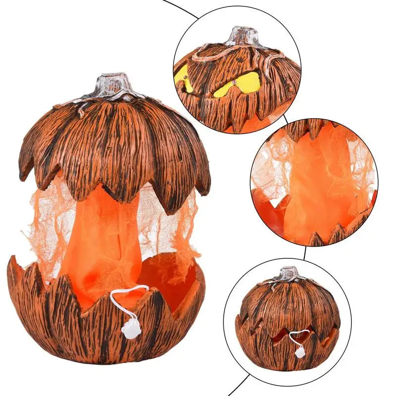 Unique LED Devil Pumpkin Lantern Halloween Evil Pumpkin Lamp Flashing Ghost Lighting Festival Halloween Party Decoration