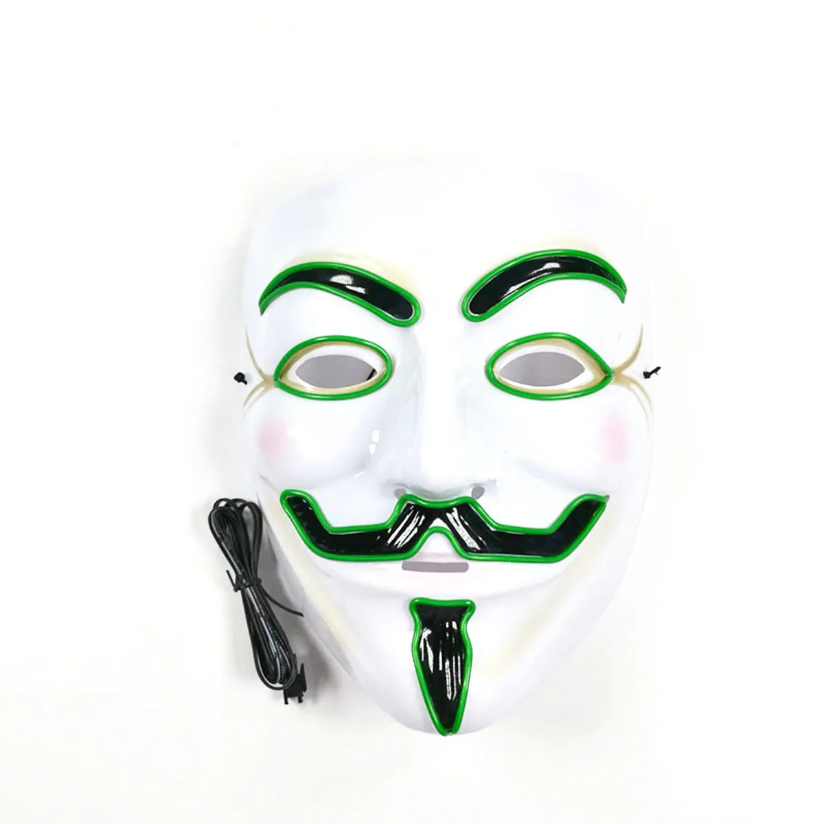 2025 Hot LED Hacker V Vendetta Mask Adults Luminous LED Light Up Mask For Glow Party Costume Accessories Halloween Mask Décor