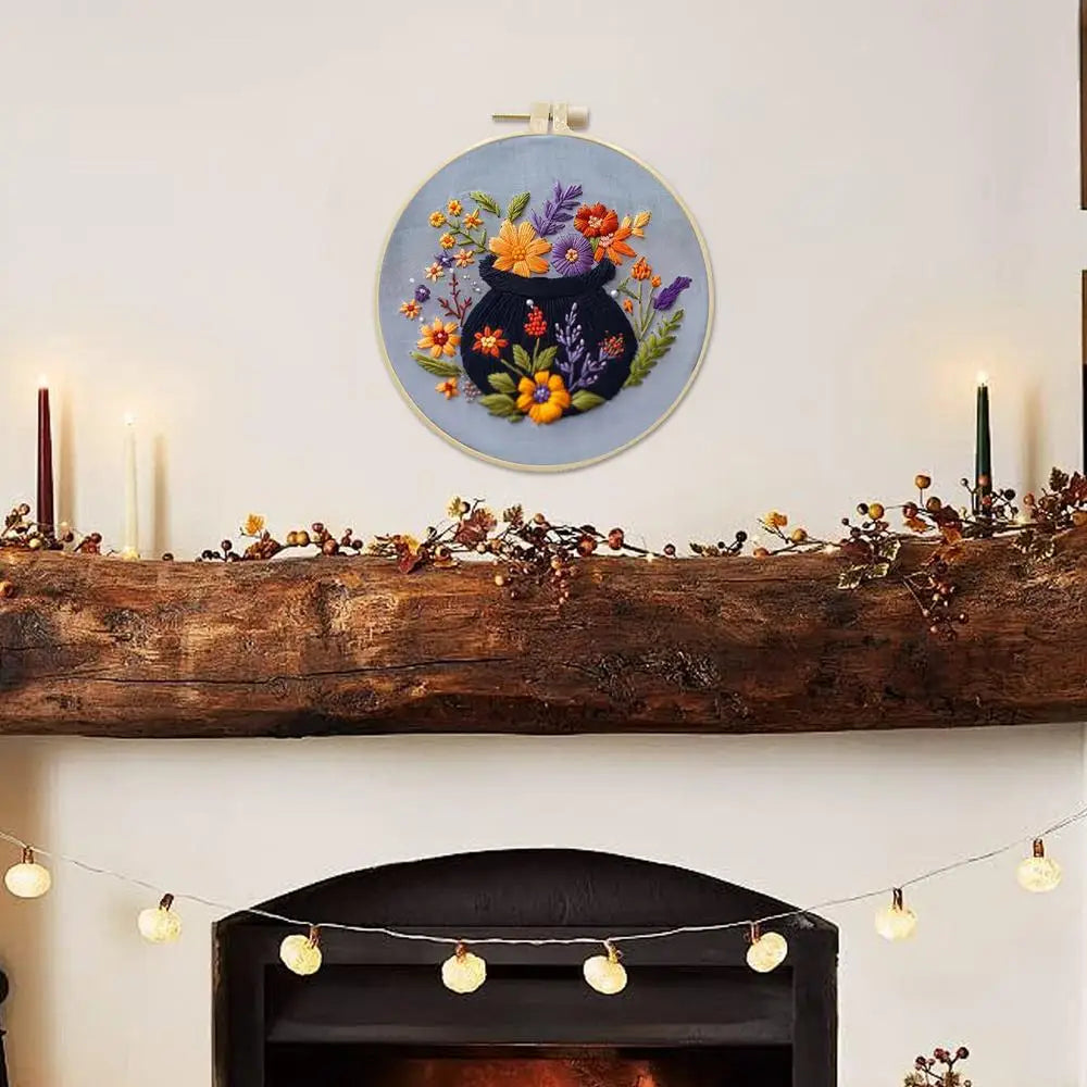 Halloween Embroidery Kit – Skeletons, Bats & Witch Hats