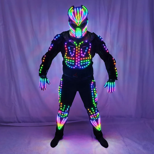 Digital LED Luminous Armor Light Up Jacket Glowing Costumes Suit Bar Nightclub Party Performance Costume suit
