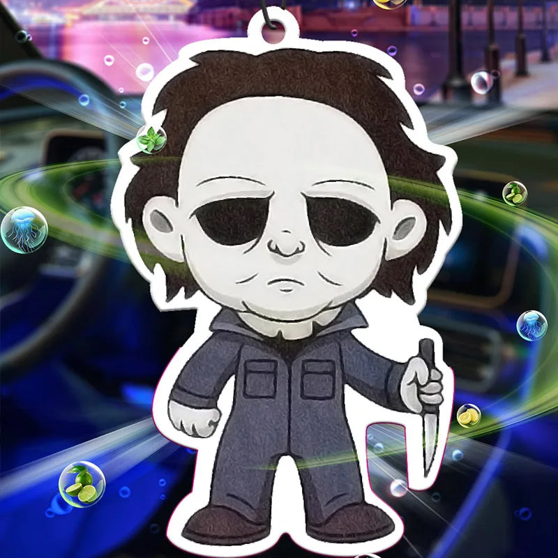 Cartoon character in a space suit with a colorful, futuristic background