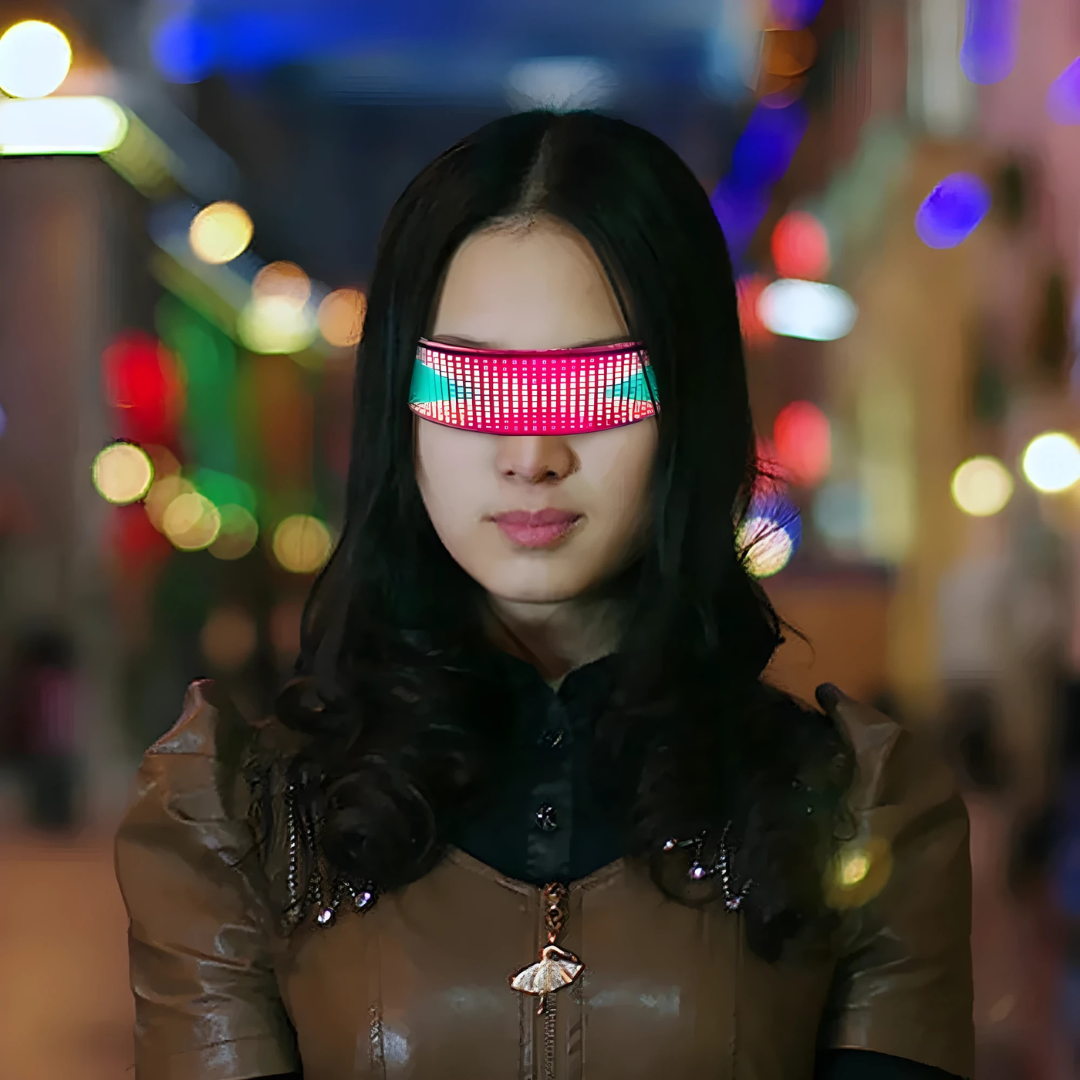 DIY Futuristic LED Glasses – Bluetooth WiFi Luminous Eyewear for Parties & Halloween