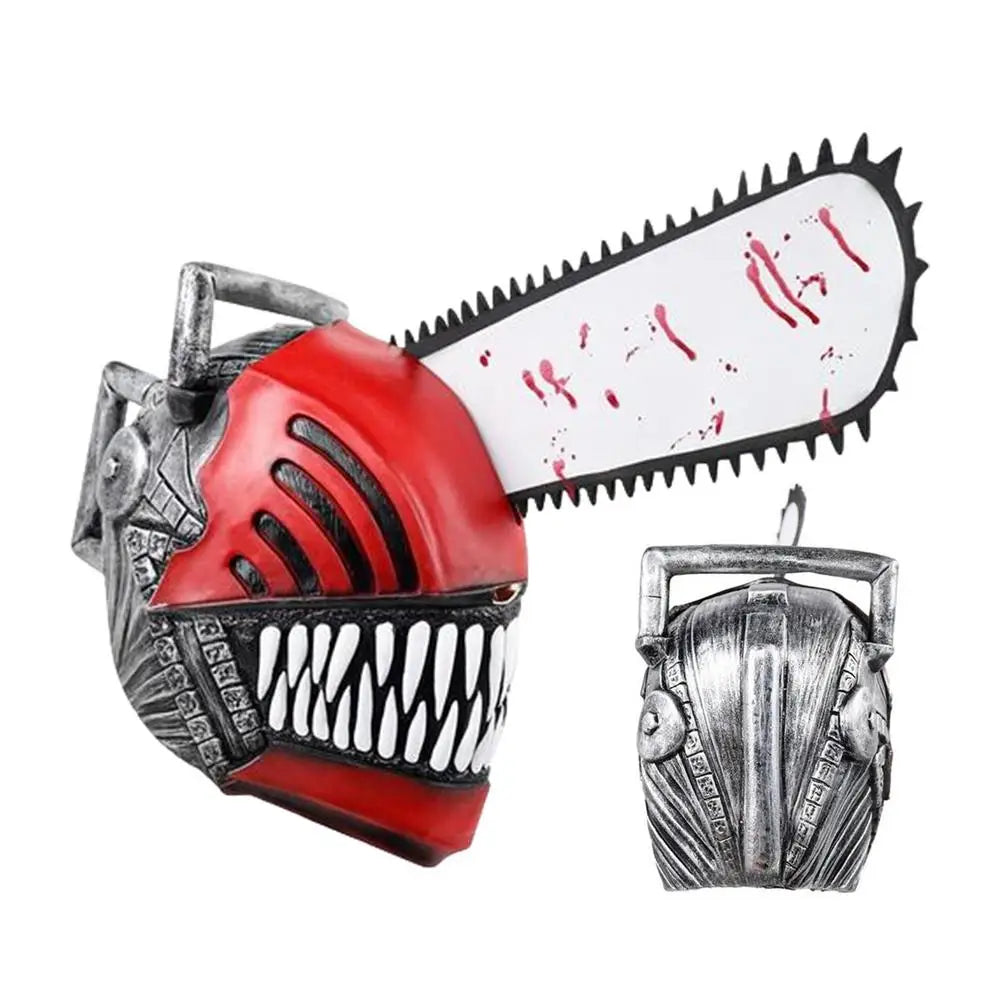 Belt buckle with chainsaw design on a white background