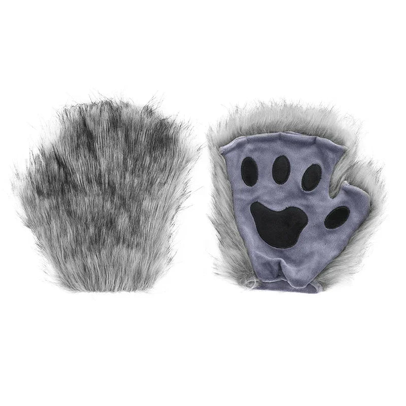 Fur-textured paw with a paw print design on a white background